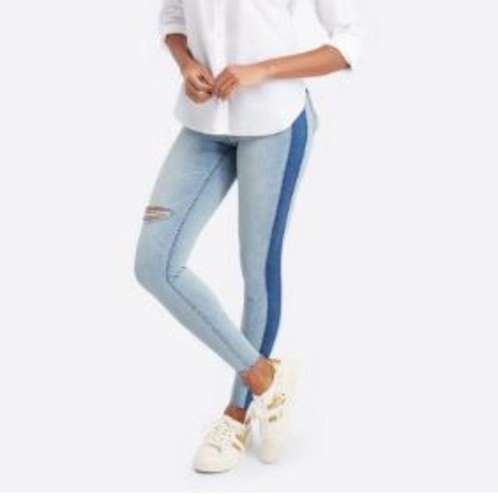 SPANX Side Stripe Skinny Denim Leggings NEVER WORN